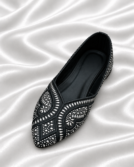Stylish Crystal Pointed Toe Flats for Women