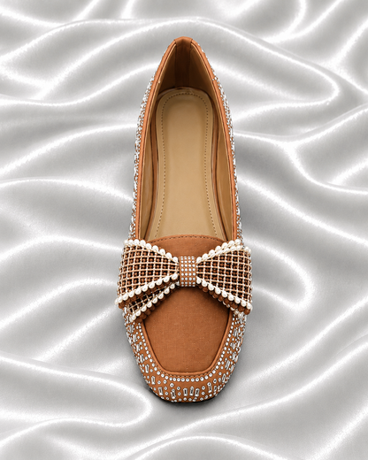 Pearl Bow Party Wear Loafers with the extra pace and bowling well