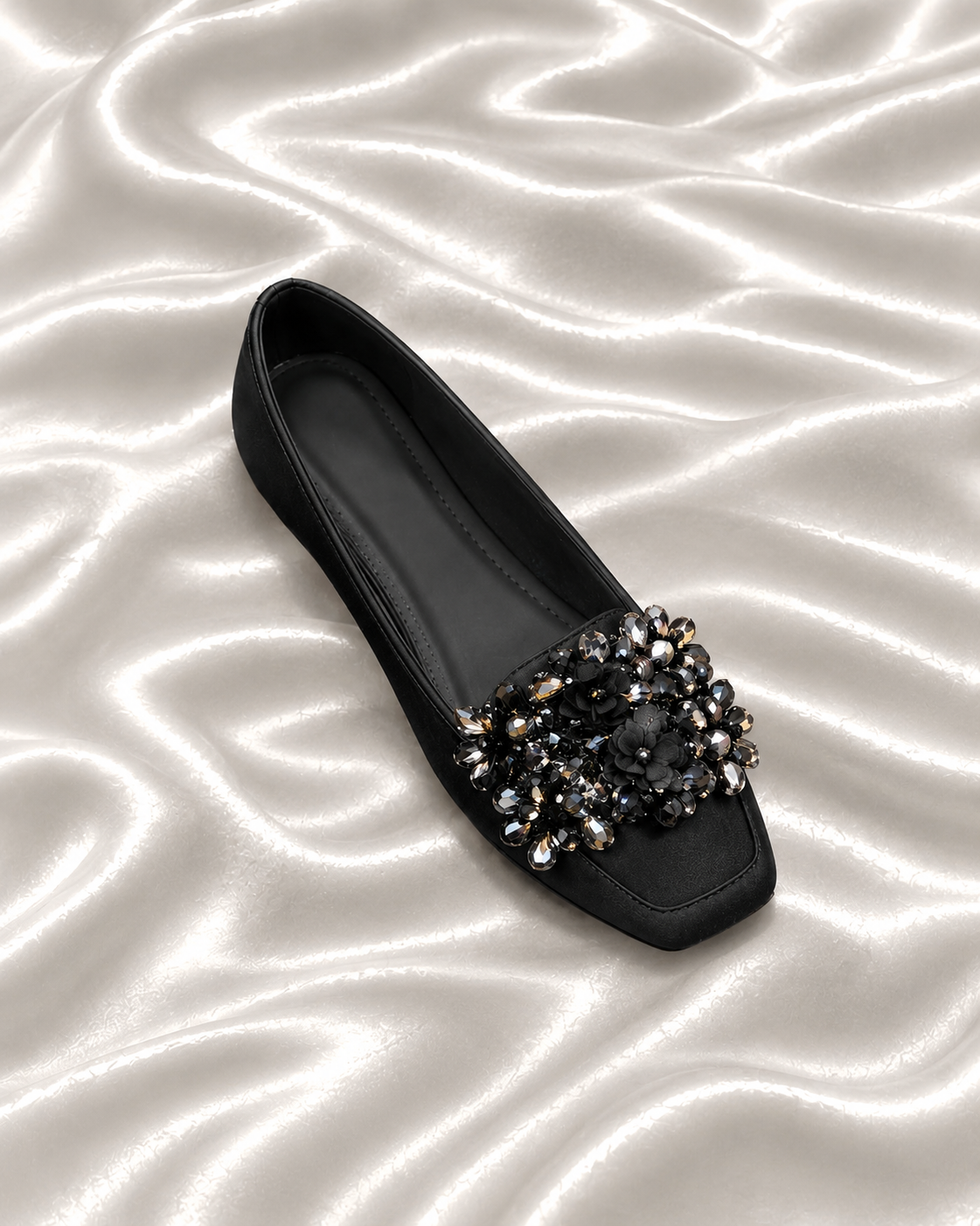 Floral Crystal Party Wear Flats
