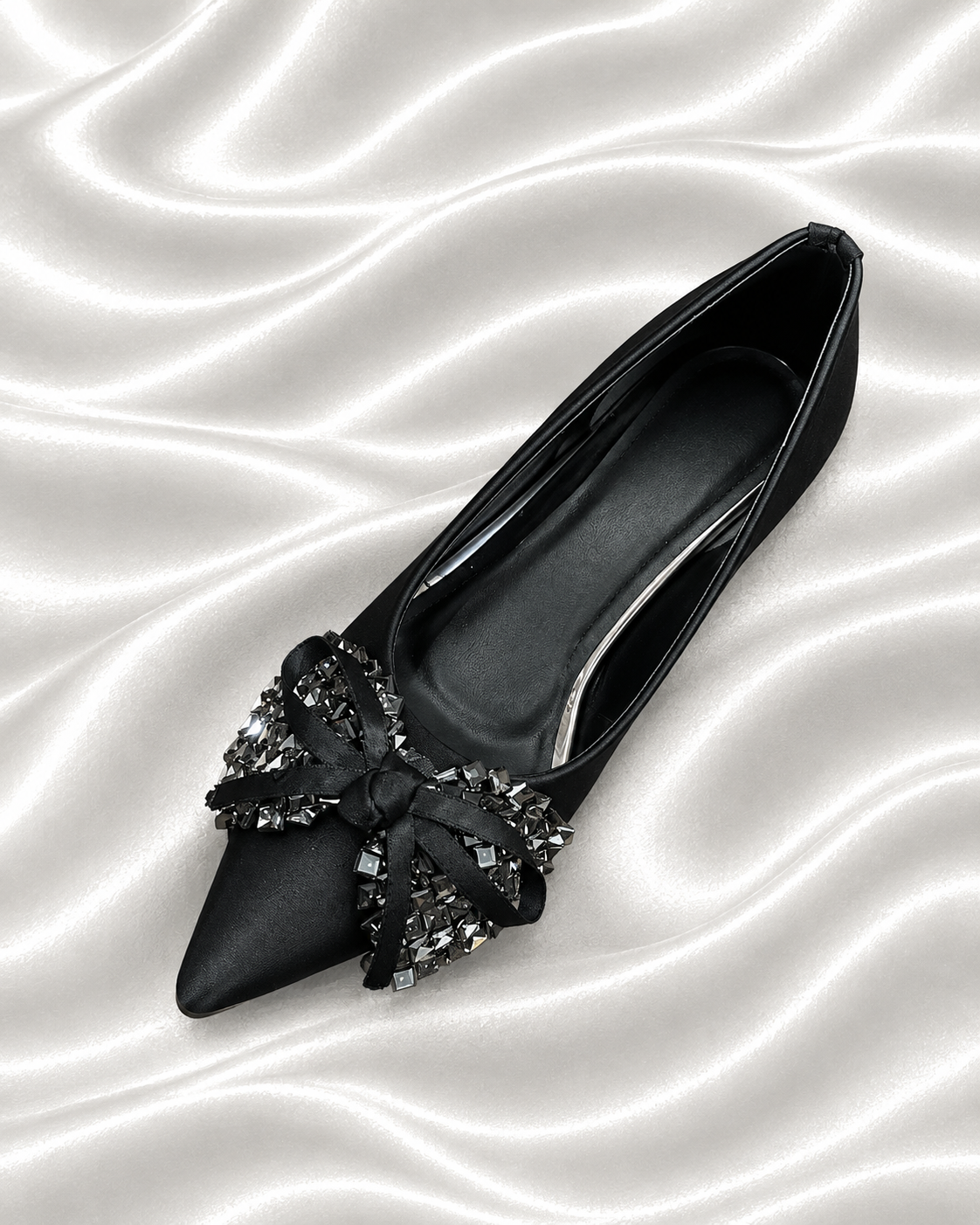 Women’s Pointed-Toe Party Shoes with Crystal