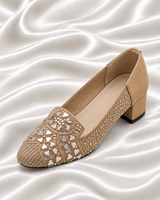 Women's Embellished Block Heel Loafers in Three Colors