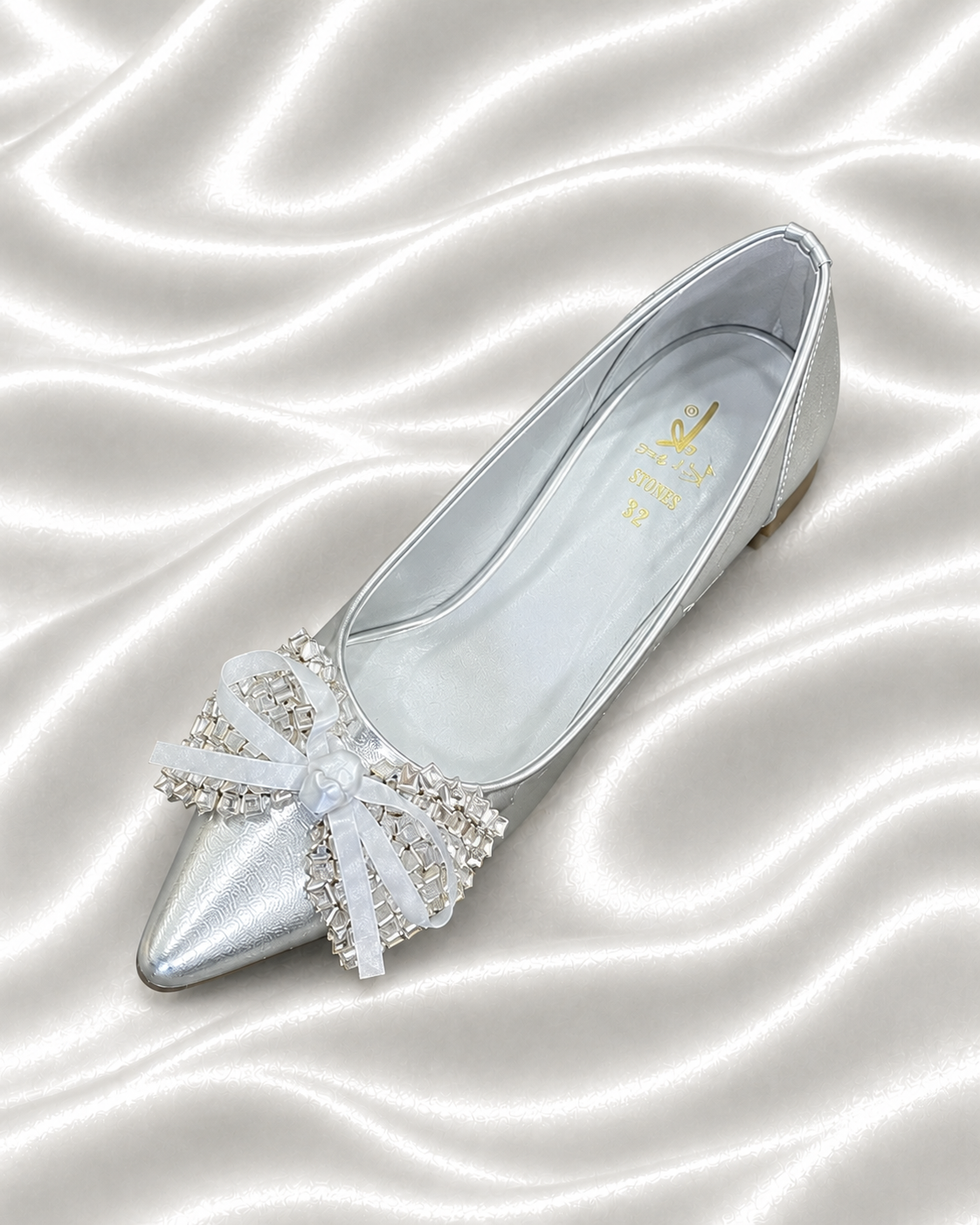 Women’s Pointed-Toe Party Shoes with Crystal