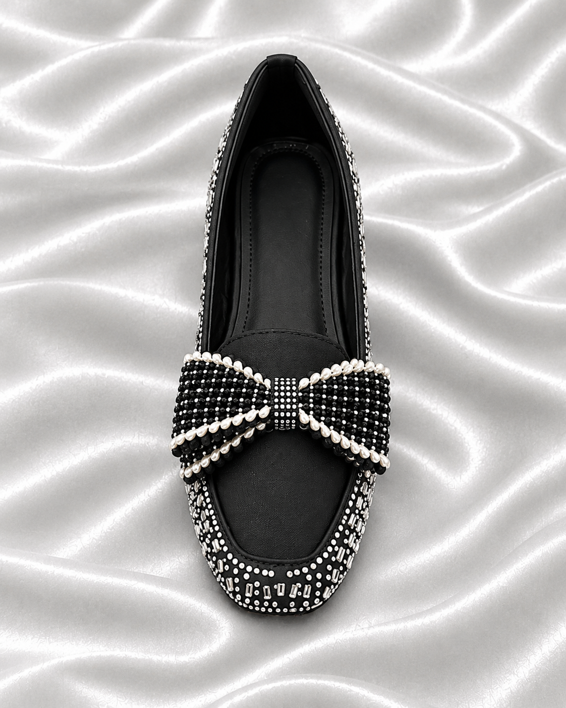 Pearl Bow Party Wear Loafers with the extra pace and bowling well