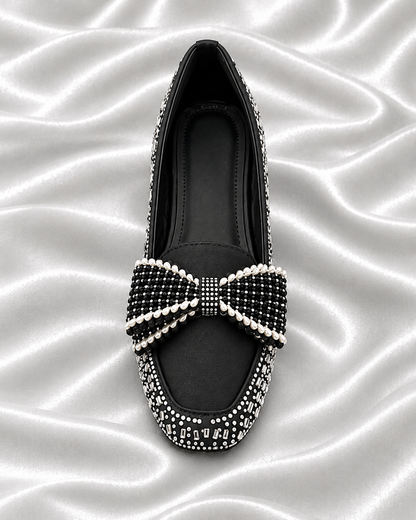 Pearl Bow Party Wear Loafers with the extra pace and bowling well