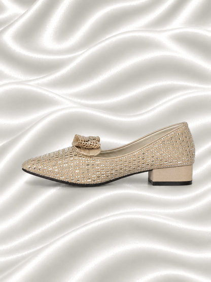 Pearl Bow Party Wear Loafers with the extra pace and bowling well