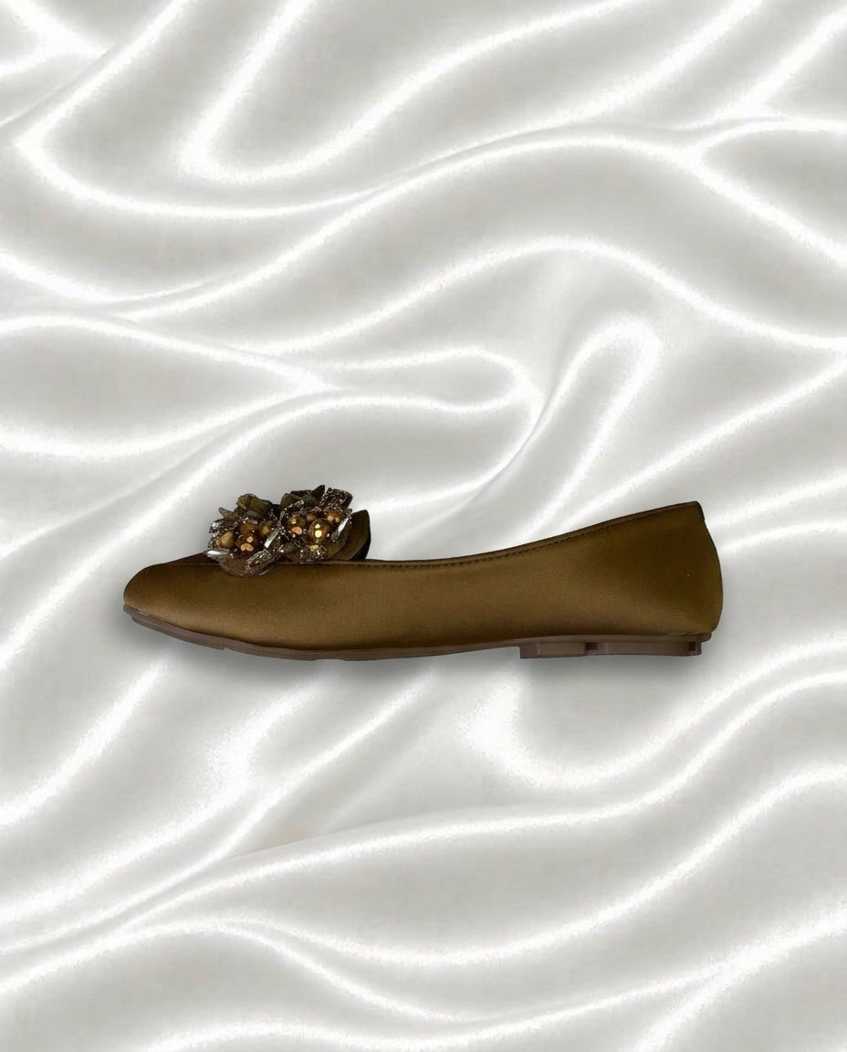 Floral Crystal Party Wear Flats