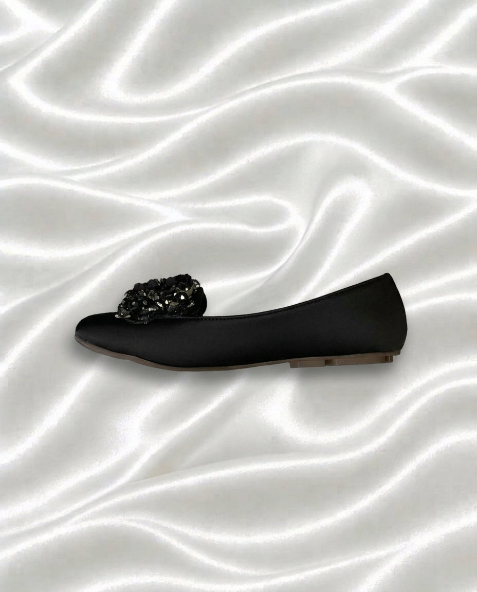 Floral Crystal Party Wear Flats