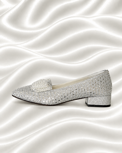 Pearl Bow Party Wear Loafers with the extra pace and bowling well