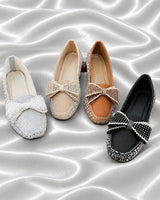 Pearl Bow Party Wear Loafers with the extra pace and bowling well