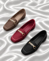 Classic Gold Buckle Loafers