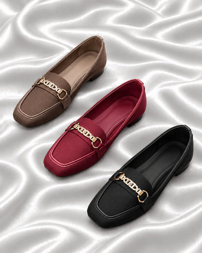 Classic Gold Buckle Loafers