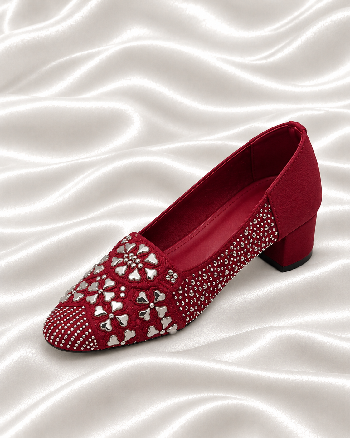 Women's Embellished Block Heel Loafers in Three Colors