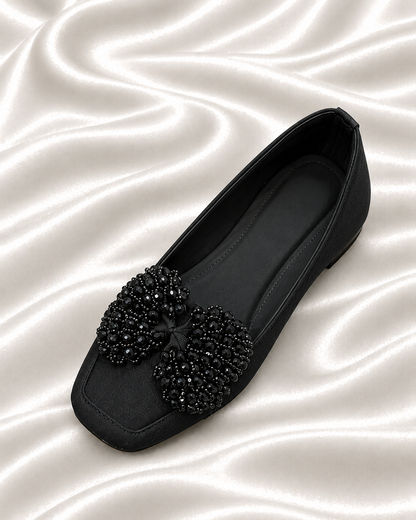 Women's Floral Bow Ballet Flats for Everyday Wear