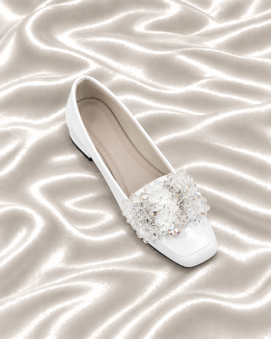 Floral Crystal Party Wear Flats
