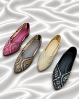 Stylish Crystal Pointed Toe Flats for Women