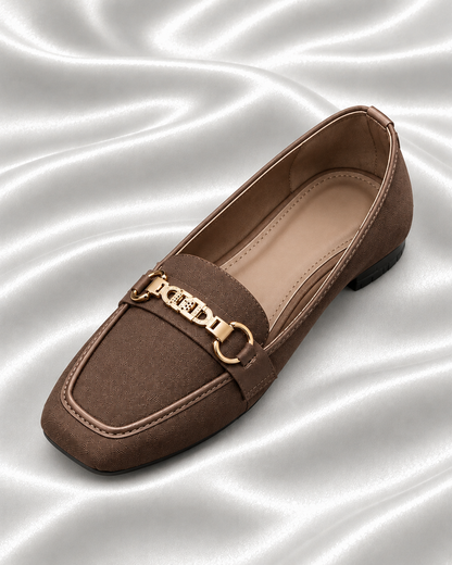 Classic Gold Buckle Loafers