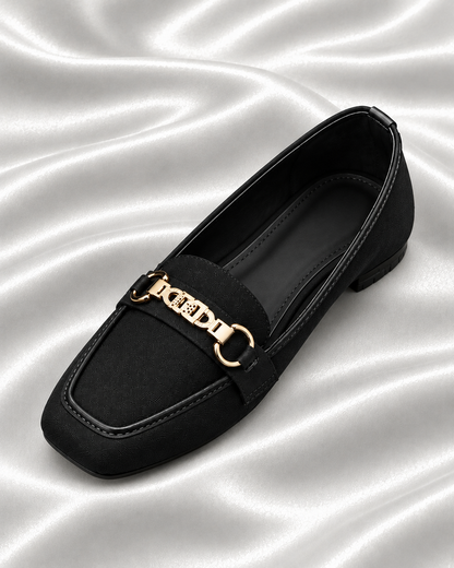Classic Gold Buckle Loafers