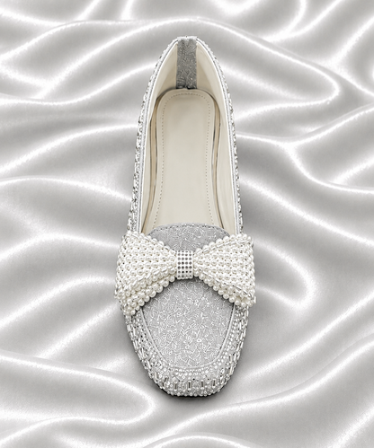 Pearl Bow Party Wear Loafers with the extra pace and bowling well